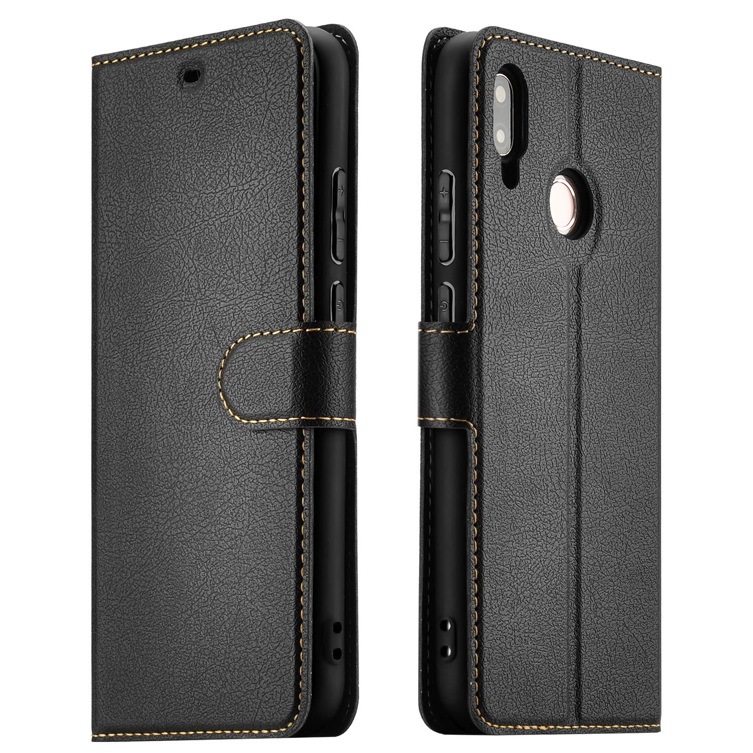 ELESNOW Case Compatible with Huawei P20 Lite, High-grade Leather Flip Wallet Phone Case Cover for Huawei P20 Lite